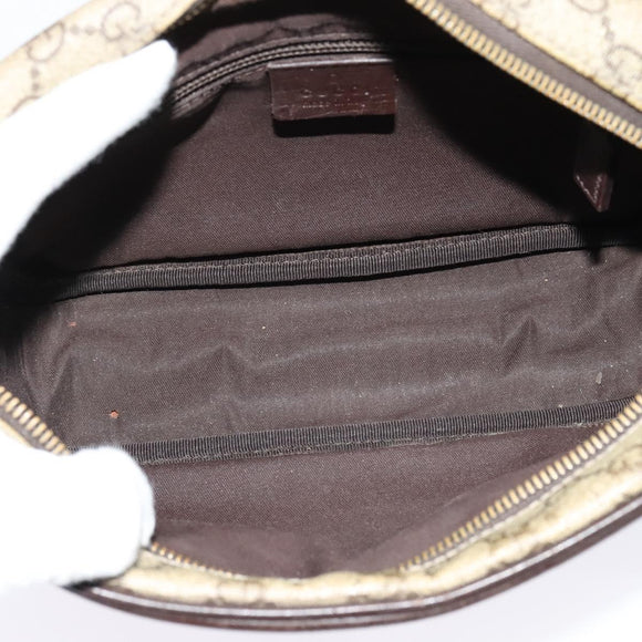 GUCCI GG Supreme Shoulder Bag PVC Beige Gold 114291 Auth 137489