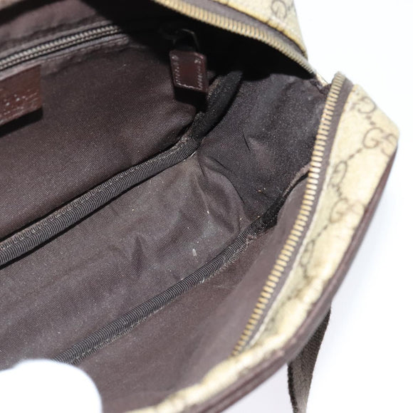 GUCCI GG Supreme Shoulder Bag PVC Beige Gold 114291 Auth 137489