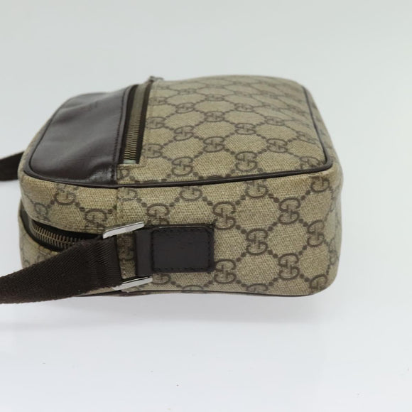 GUCCI GG Supreme Shoulder Bag PVC Beige Gold 114291 Auth 137489