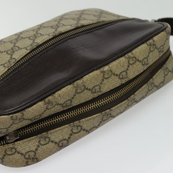 GUCCI GG Supreme Shoulder Bag PVC Beige Gold 114291 Auth 137489