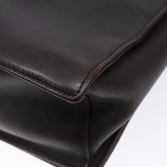 GUCCI Bamboo Shoulder Bag Leather Dark Brown 001 3243 Auth 137491