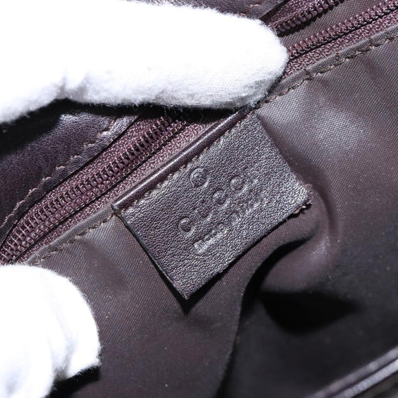 GUCCI Bamboo Shoulder Bag Leather Dark Brown 001 3243 Auth 137491