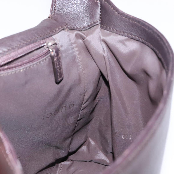 GUCCI Bamboo Shoulder Bag Leather Dark Brown 001 3243 Auth 137491