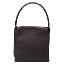 GUCCI Bamboo Shoulder Bag Leather Dark Brown 001 3243 Auth 137491-13