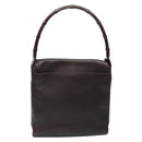 GUCCI Bamboo Shoulder Bag Leather Dark Brown 001 3243 Auth 137491-2