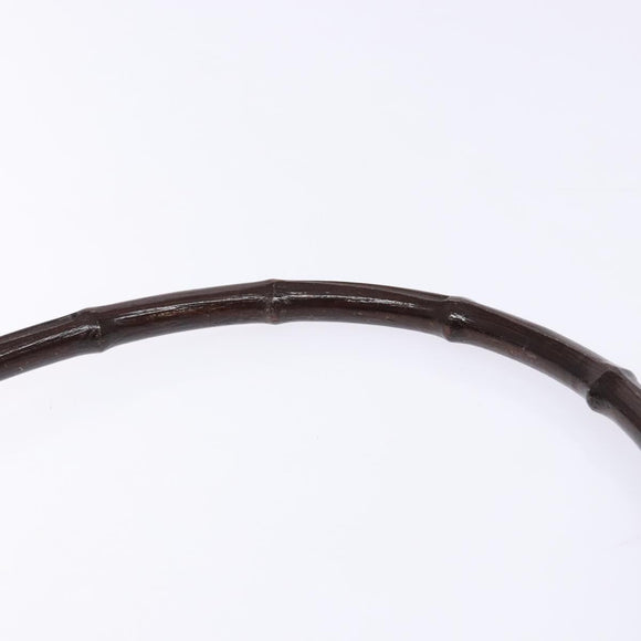 GUCCI Bamboo Shoulder Bag Leather Dark Brown 001 3243 Auth 137491