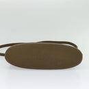 LOEWE Hand Bag Leather 2way Khaki Silver Auth 137496-5