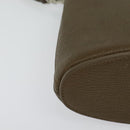 LOEWE Hand Bag Leather 2way Khaki Silver Auth 137496-15