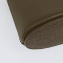 LOEWE Hand Bag Leather 2way Khaki Silver Auth 137496-17