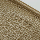 LOEWE Hand Bag Leather 2way Khaki Silver Auth 137496-18