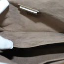 LOEWE Hand Bag Leather 2way Khaki Silver Auth 137496-21