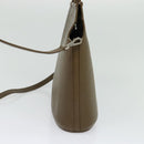 LOEWE Hand Bag Leather 2way Khaki Silver Auth 137496-4