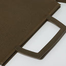 LOEWE Hand Bag Leather 2way Khaki Silver Auth 137496-6