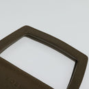 LOEWE Hand Bag Leather 2way Khaki Silver Auth 137496-14