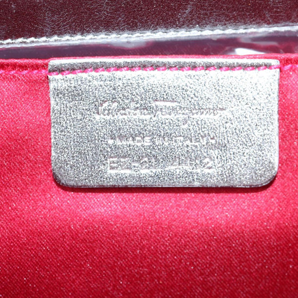 Salvatore Ferragamo Gancini Hand Bag Rattan Gold Auth 137497SAV