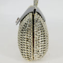Salvatore Ferragamo Gancini Hand Bag Rattan Gold Auth 137497SAV-3