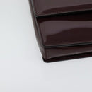 Salvatore Ferragamo Vala Chain Shoulder Bag Patent Purple Gold Auth 137501-10