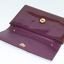 Salvatore Ferragamo Vala Chain Shoulder Bag Patent Purple Gold Auth 137501-15