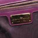 Salvatore Ferragamo Vala Chain Shoulder Bag Patent Purple Gold Auth 137501-16