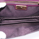 Salvatore Ferragamo Vala Chain Shoulder Bag Patent Purple Gold Auth 137501-17