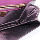 Salvatore Ferragamo Vala Chain Shoulder Bag Patent Purple Gold Auth 137501-18