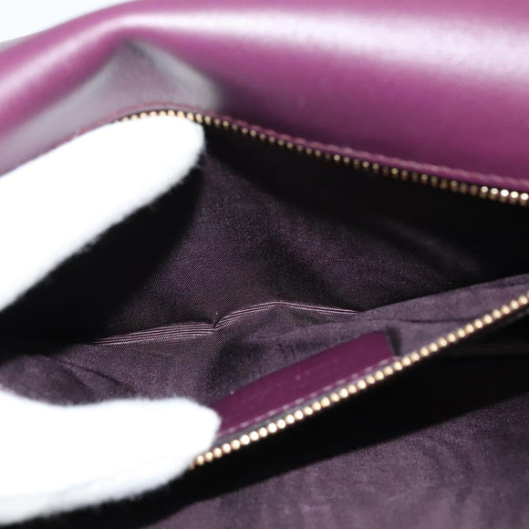 Salvatore Ferragamo Vala Chain Shoulder Bag Patent Purple Gold Auth 137501