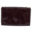 Salvatore Ferragamo Vala Chain Shoulder Bag Patent Purple Gold Auth 137501-3