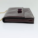 Salvatore Ferragamo Vala Chain Shoulder Bag Patent Purple Gold Auth 137501-4