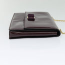 Salvatore Ferragamo Vala Chain Shoulder Bag Patent Purple Gold Auth 137501-5