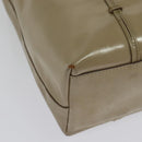 PRADA Hand Bag Patent leather Beige Auth 137502-16