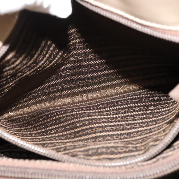 PRADA Hand Bag Patent leather Beige Auth 137502