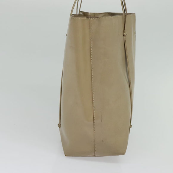 PRADA Hand Bag Patent leather Beige Auth 137502