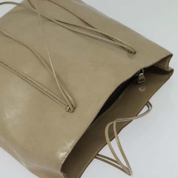 PRADA Hand Bag Patent leather Beige Auth 137502