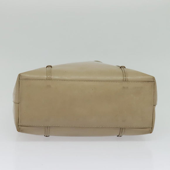 PRADA Hand Bag Patent leather Beige Auth 137502