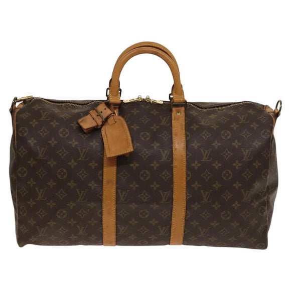 LOUIS VUITTON Monogram Keepall Bandouliere 50 Boston Bag M41416 LV Auth 137509