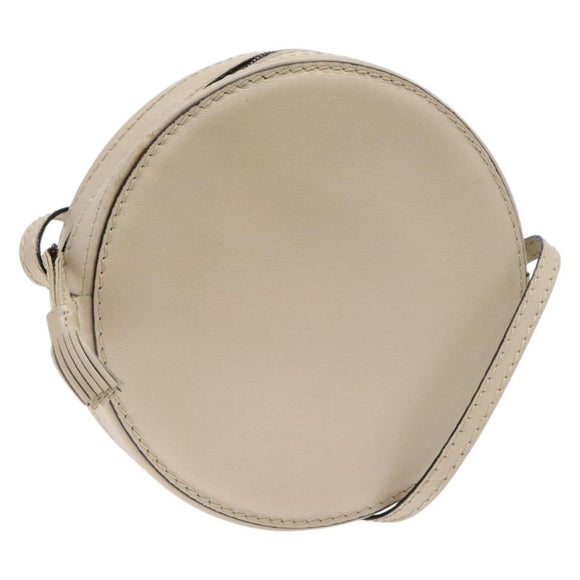 BOTTEGA VENETA Shoulder Bag Leather Beige Gold Auth 137511