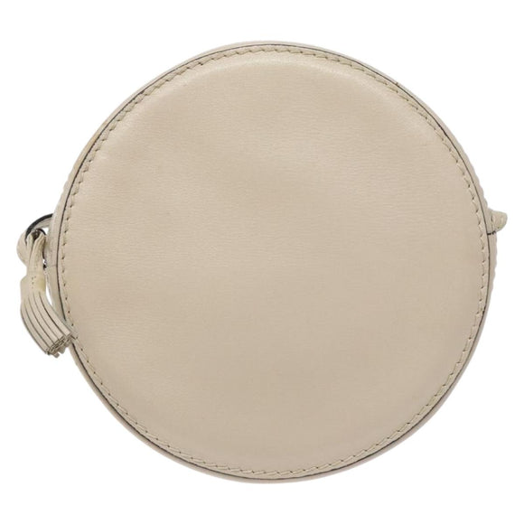 BOTTEGA VENETA Shoulder Bag Leather Beige Gold Auth 137511