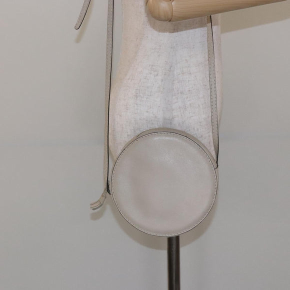 BOTTEGA VENETA Shoulder Bag Leather Beige Gold Auth 137511