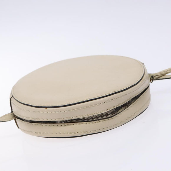 BOTTEGA VENETA Shoulder Bag Leather Beige Gold Auth 137511