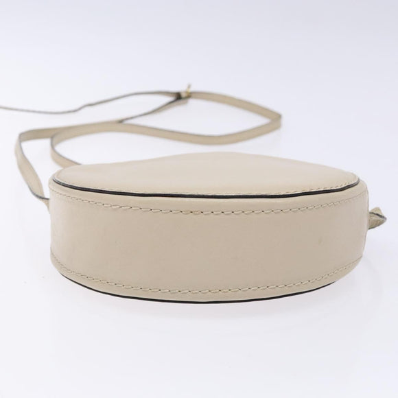 BOTTEGA VENETA Shoulder Bag Leather Beige Gold Auth 137511