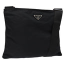 PRADA Shoulder Bag Nylon Black Silver Auth 137512-1
