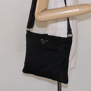PRADA Shoulder Bag Nylon Black Silver Auth 137512-21