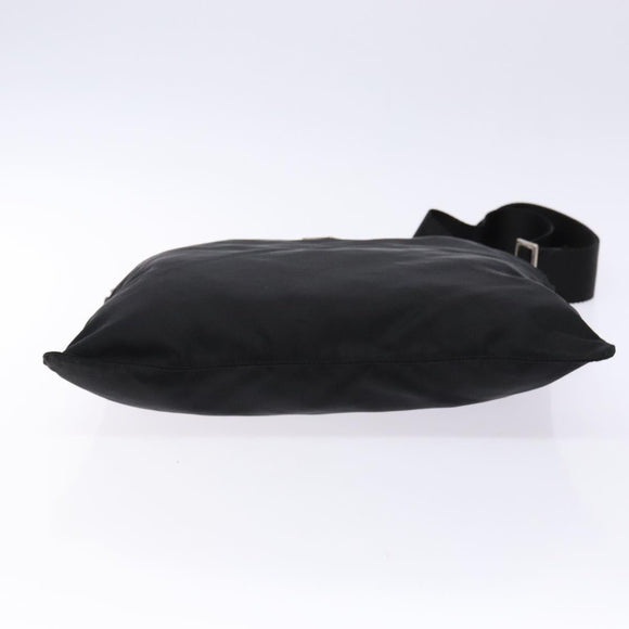 PRADA Shoulder Bag Nylon Black Silver Auth 137512