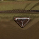 PRADA Shoulder Bag Nylon Brown Silver Auth 137514-19