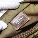 PRADA Shoulder Bag Nylon Brown Silver Auth 137514-20