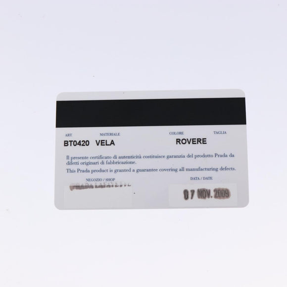 PRADA Shoulder Bag Nylon Brown Silver Auth 137514