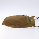 PRADA Shoulder Bag Nylon Brown Silver Auth 137514-3