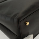 Salvatore Ferragamo Gancini Hand Bag Leather Black Gold Auth 137516-15