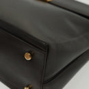 Salvatore Ferragamo Gancini Hand Bag Leather Black Gold Auth 137516-16