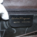 Salvatore Ferragamo Gancini Hand Bag Leather Black Gold Auth 137516-12
